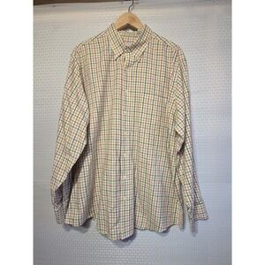 Jacob Miller Shirtmaker Men's XL Button Down Shirt Plaid Yellow Red Black Cotton